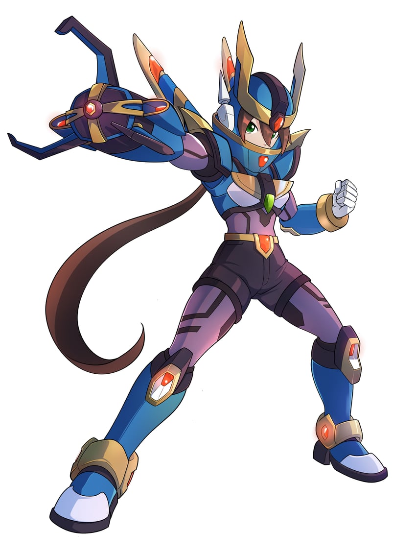 x, aile, model x, and ultimate armor x (mega man and 2 more) drawn by uta_guipiy