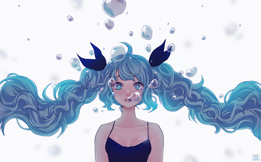 hatsune miku (vocaloid and 1 more) drawn by shari_cote