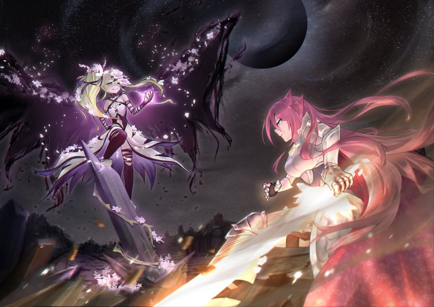 deathpolca and galoluise (demons roots and 1 more) drawn by ysthl5