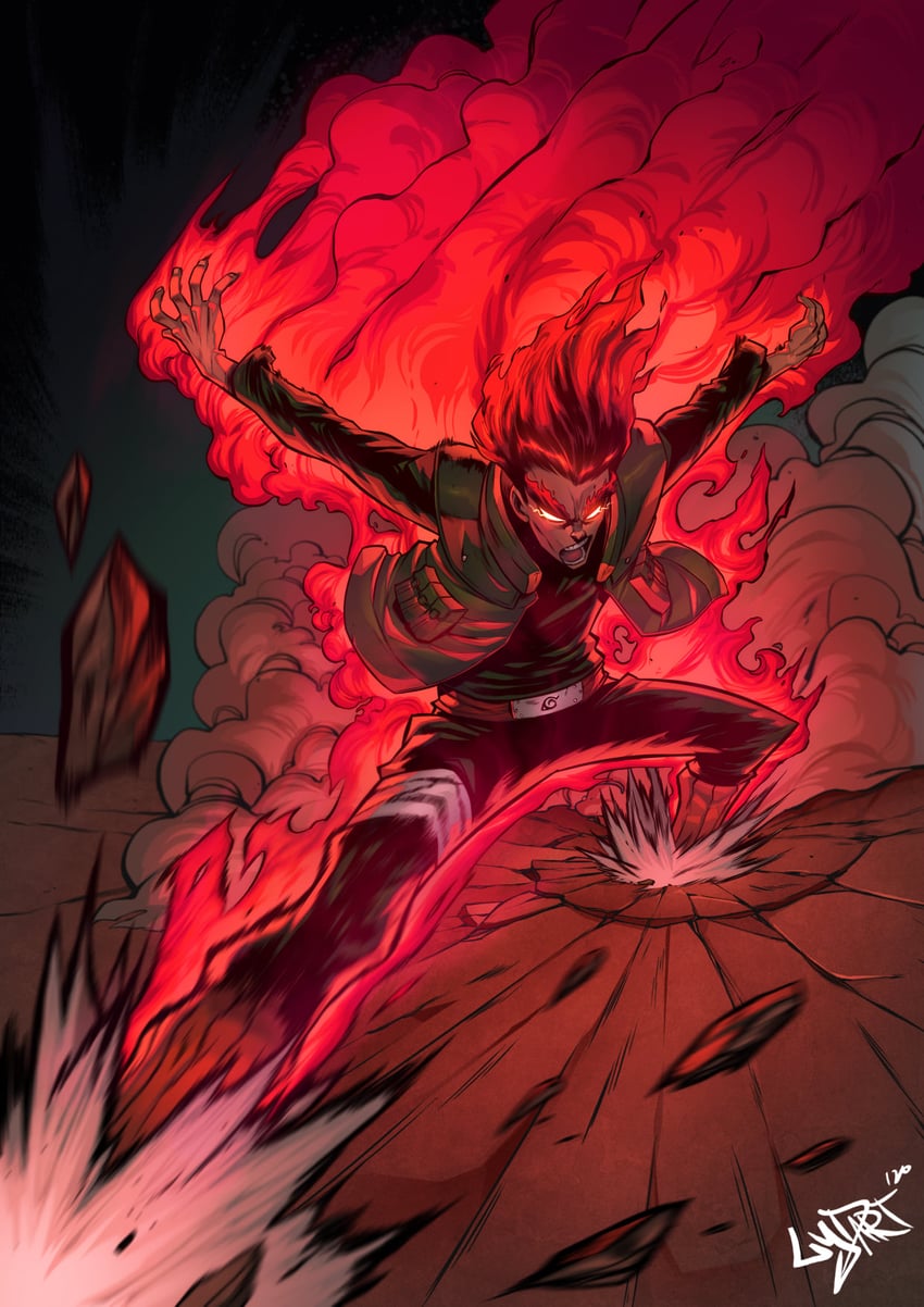 might guy (naruto and 1 more) drawn by lydart_mclo