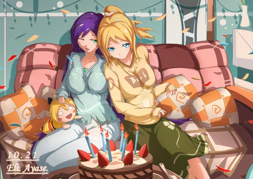 tojo nozomi and ayase eli (love live! and 1 more) drawn by renze_l