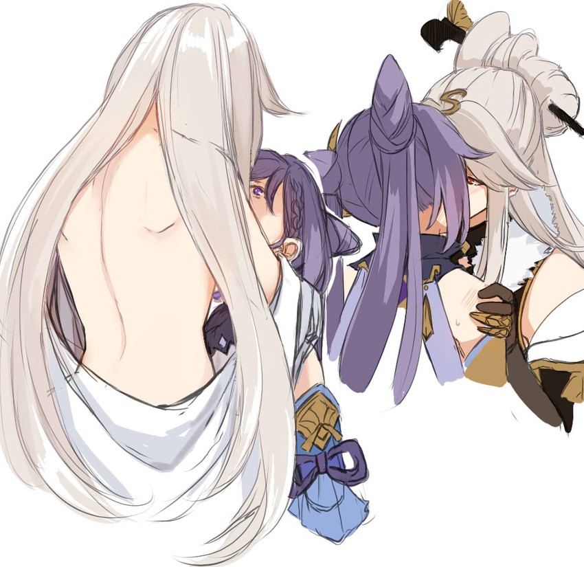 keqing and ningguang (genshin impact) drawn by hinagi_(fox_priest)