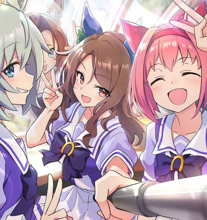 king halo, haru urara, seiun sky, and kawakami princess (umamusume) drawn by neko_senshi