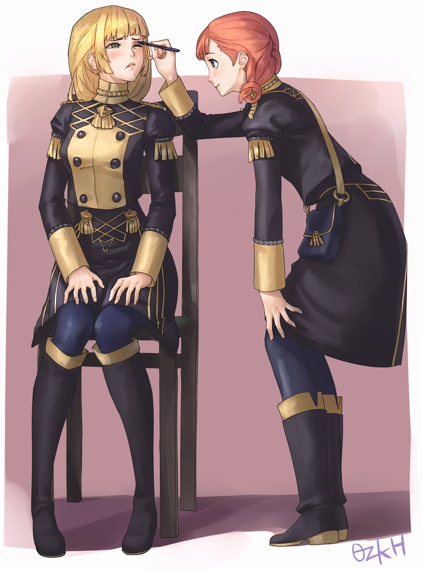 ingrid brandl galatea and annette fantine dominic (fire emblem and 1 more) drawn by ozkh