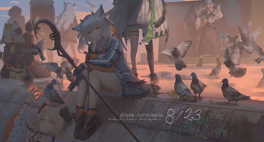 lappland, kal'tsit, exusiai, saria, silence, and 4 more (arknights) drawn by hinoborukaku