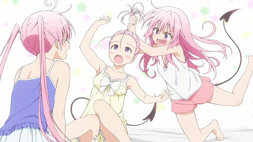 momo velia deviluke, lala satalin deviluke, and nana asta deviluke (to love-ru)