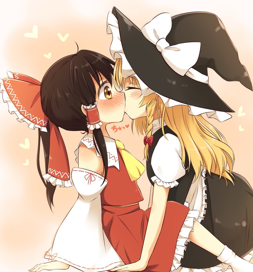hakurei reimu and kirisame marisa (touhou) drawn by riza_dxun