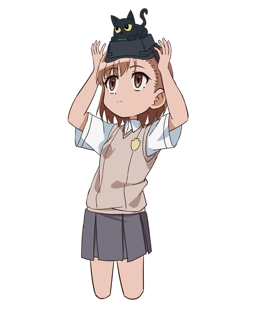 misaka imouto and misaka imouto 10032's cat (toaru majutsu no index and 1 more) drawn by pension_z