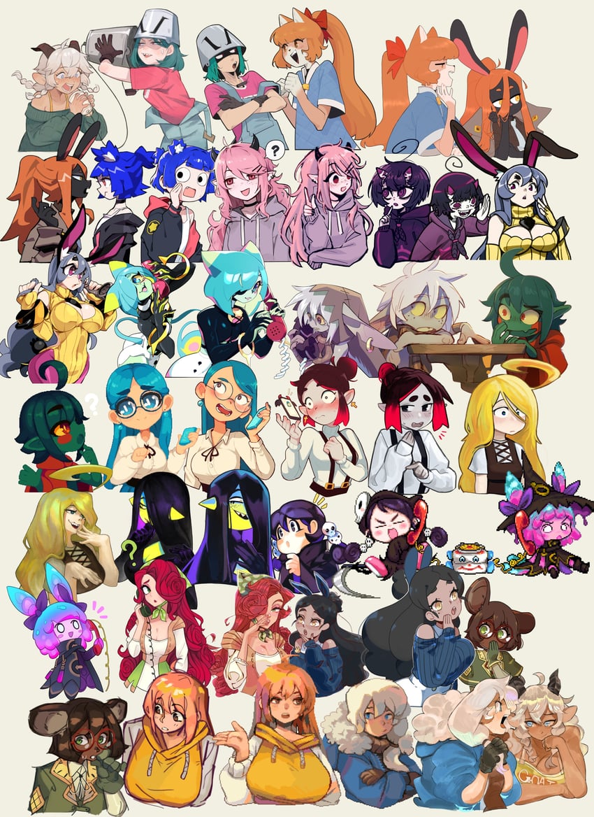 gris, tank, eleanor, june, broke-chan, and 14 more (original and 1 more) drawn by bakuatsukiyu, bongfill, bumblesteak, christy_frisby, deadslug, firebay, forest_box, gaziter, justadrian_(yoadriandk), kitt_betelgeuse, luny, megrocks, minimilieu, mynotar, niking, soap.h, squeaky_(artist), sui_(suizilla), tealst, tomonaku, vertigris, and wafferscotch
