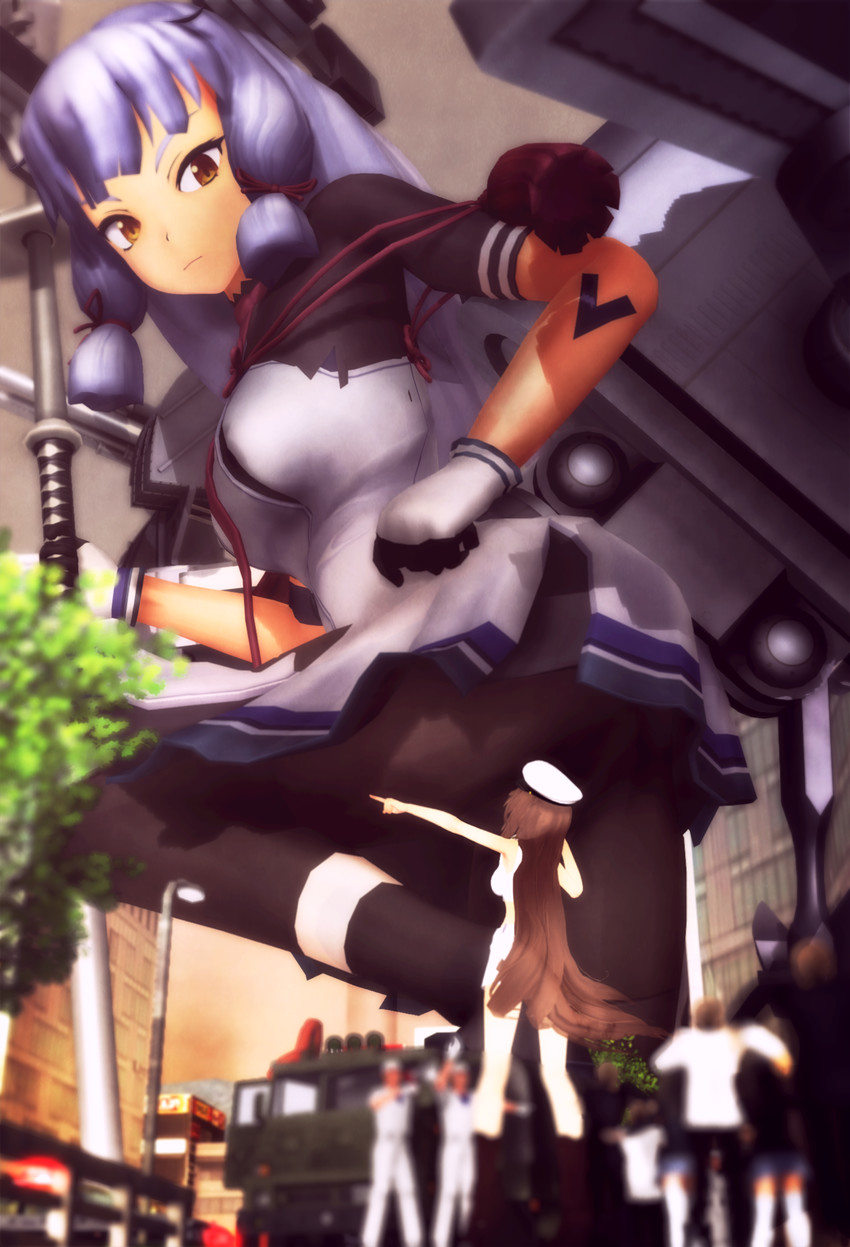 murakumo and female admiral (kantai collection) drawn by sierra_(ws)