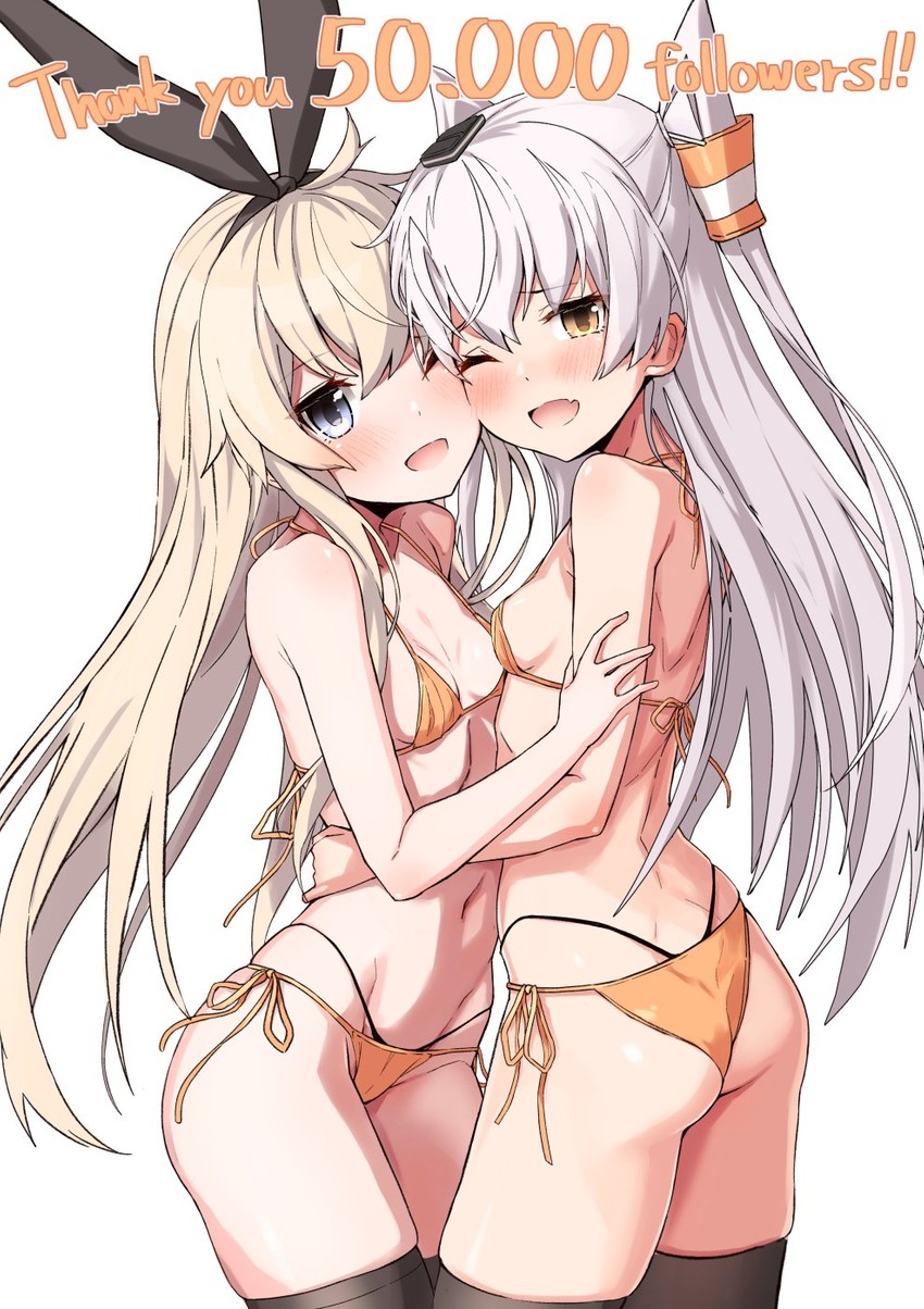 shimakaze and amatsukaze (kantai collection) drawn by takanashi_kei_(hitsujikan)