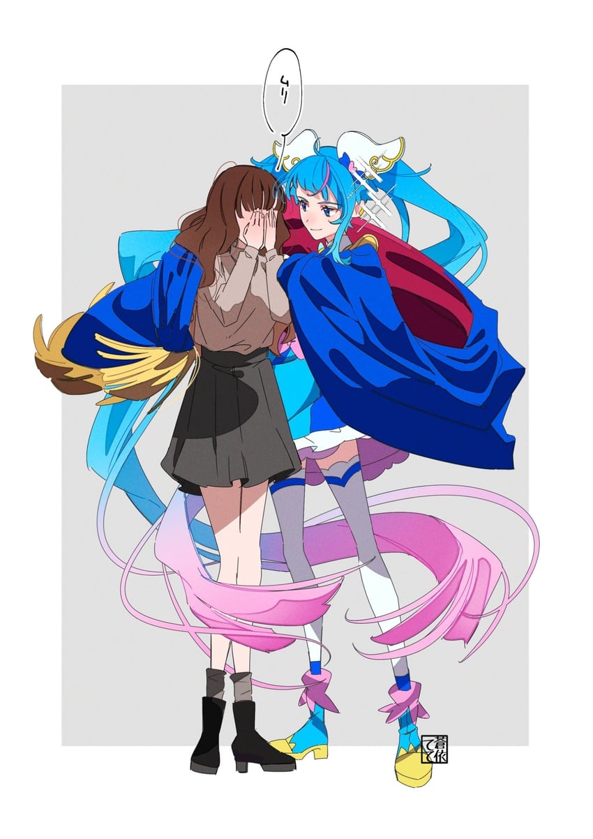 sora harewataru and cure sky (precure and 1 more) drawn by aoi_tete