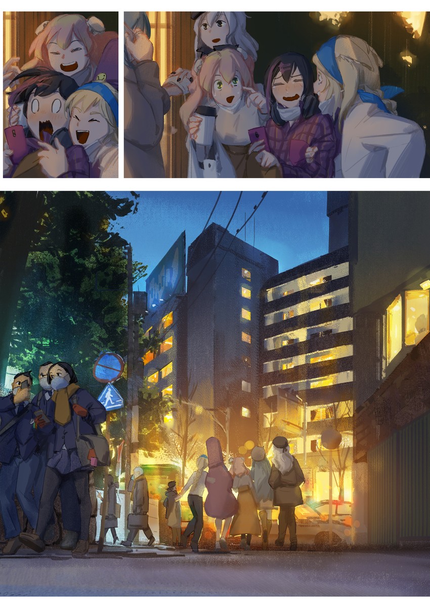 yukihana lamy, shishiro botan, omaru polka, momosuzu nene, and mano aloe (hololive) drawn by ye_fan