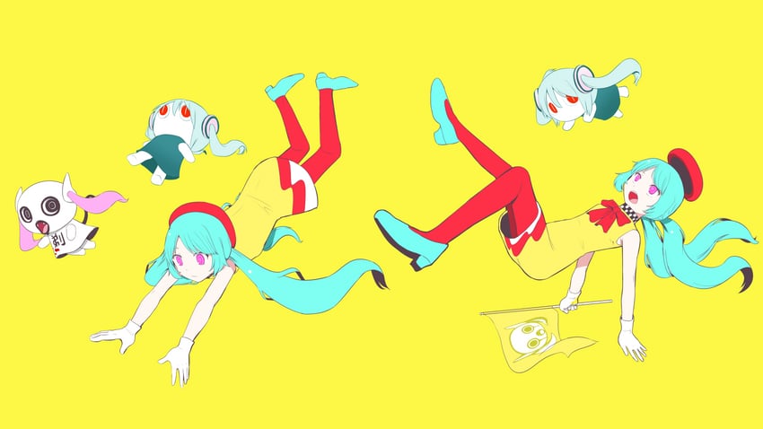 hatsune miku, aimaina, and doushite-chan (vocaloid and 1 more) drawn by pinocchio-p