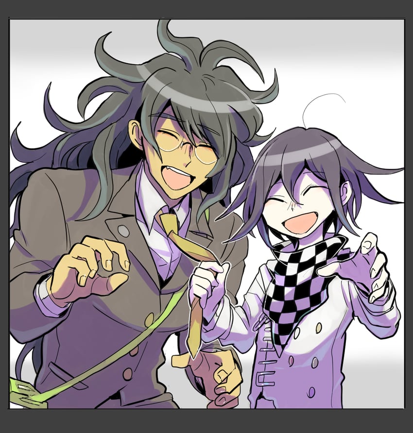 oma kokichi and gokuhara gonta (danganronpa and 1 more) drawn by kumakoro_(tetsupag)