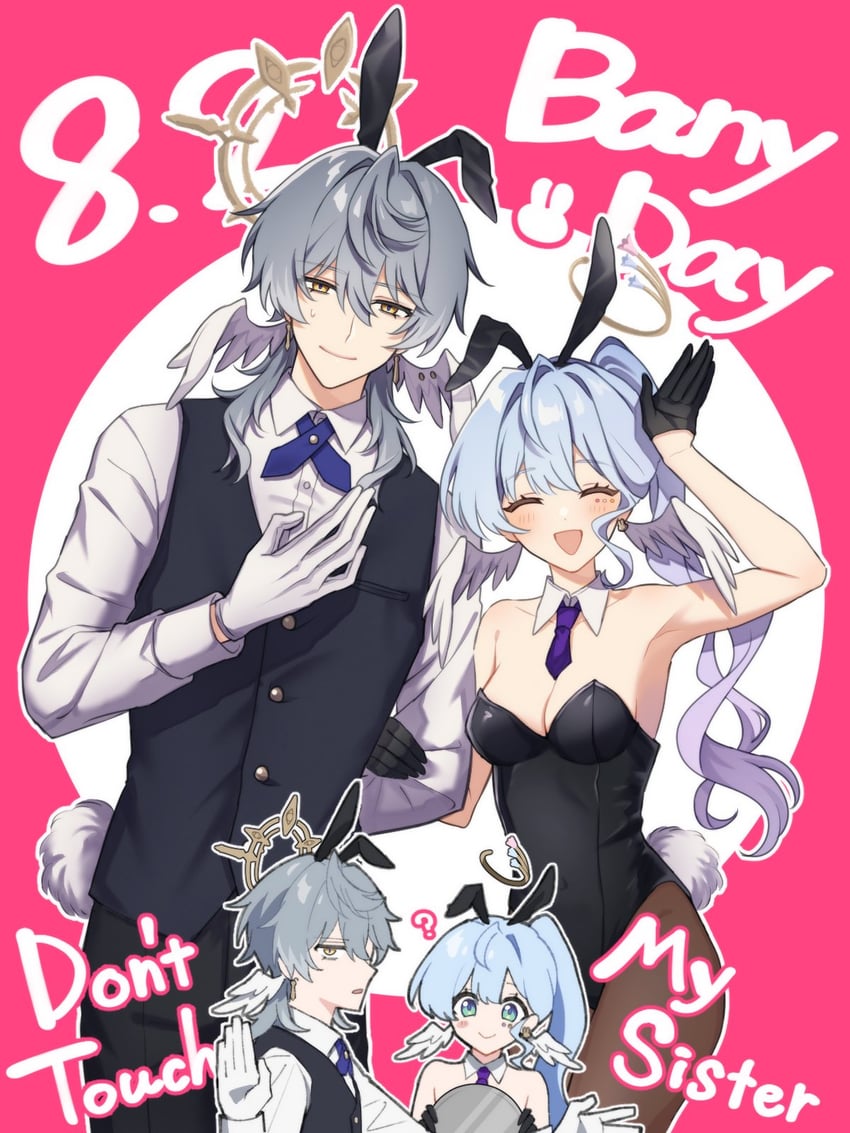 robin and sunday (honkai and 1 more) drawn by aiga_ippai