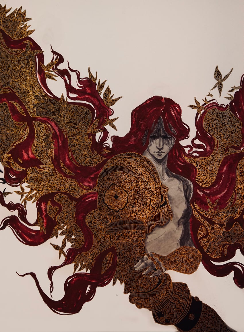 malenia blade of miquella and malenia goddess of rot (elden ring) drawn by abel_klaer