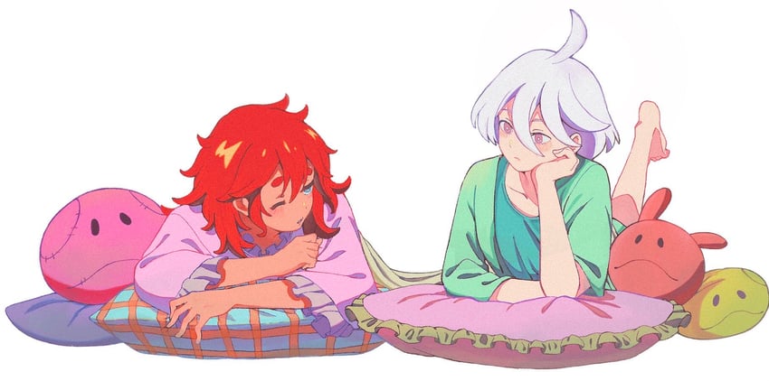 suletta mercury, miorine rembran, and haro (gundam and 1 more) drawn by suiseikaro