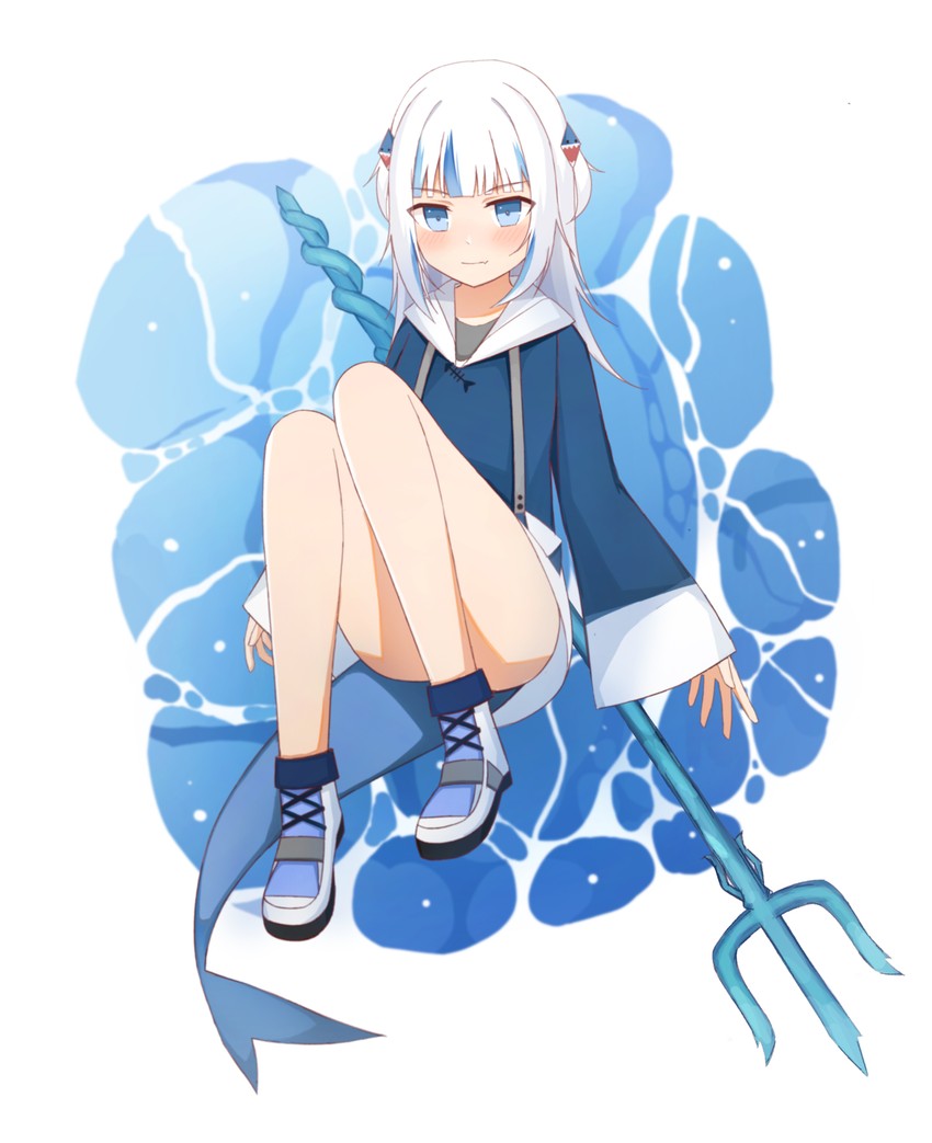 gawr gura (hololive and 1 more) drawn by shasha_(shasha159357)