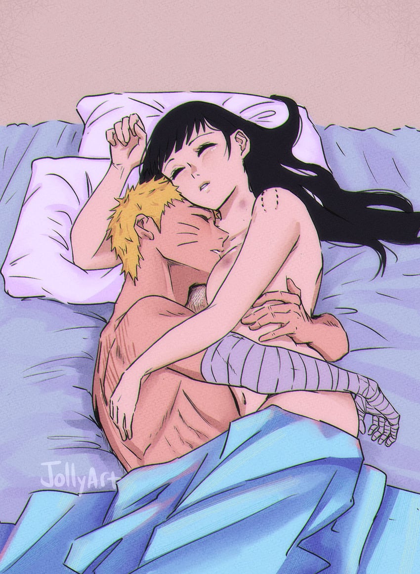uzumaki naruto and hyuuga hinata (naruto and 1 more) drawn by jolly_(jollyfarts)