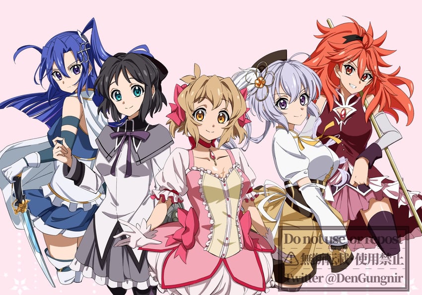 akemi homura, kaname madoka, miki sayaka, sakura kyoko, tomoe mami, and 6 more (mahou shoujo madoka magica and 1 more) drawn by kanaden