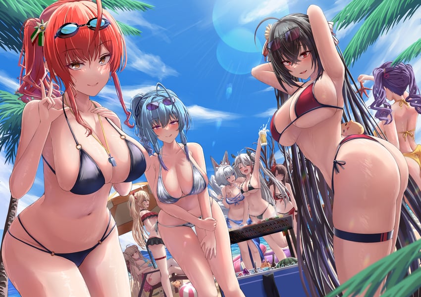 manjuu, taihou, formidable, prinz eugen, kaga, and 5 more (azur lane) drawn by silver_bullet_(ecc12_8)