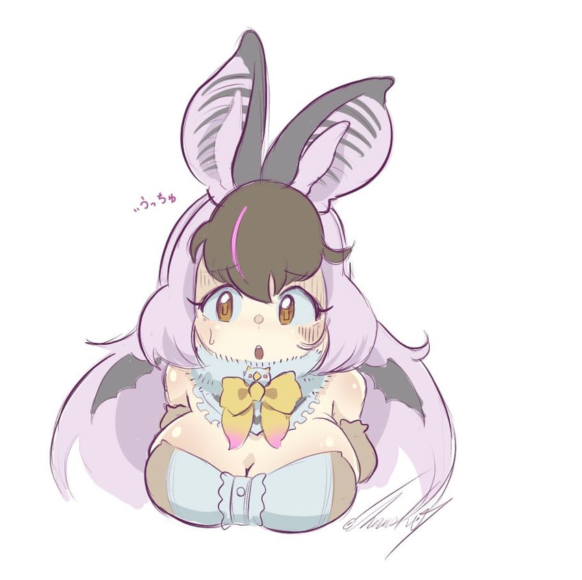 brown long-eared bat (kemono friends and 1 more) drawn by cherushi_2