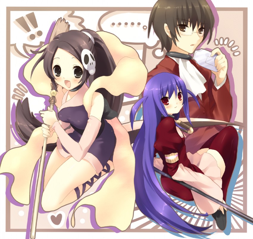 elysia de lute ima, katsuragi keima, and haqua d'rot herminium (kami nomi zo shiru sekai) drawn by tokira_nozumi
