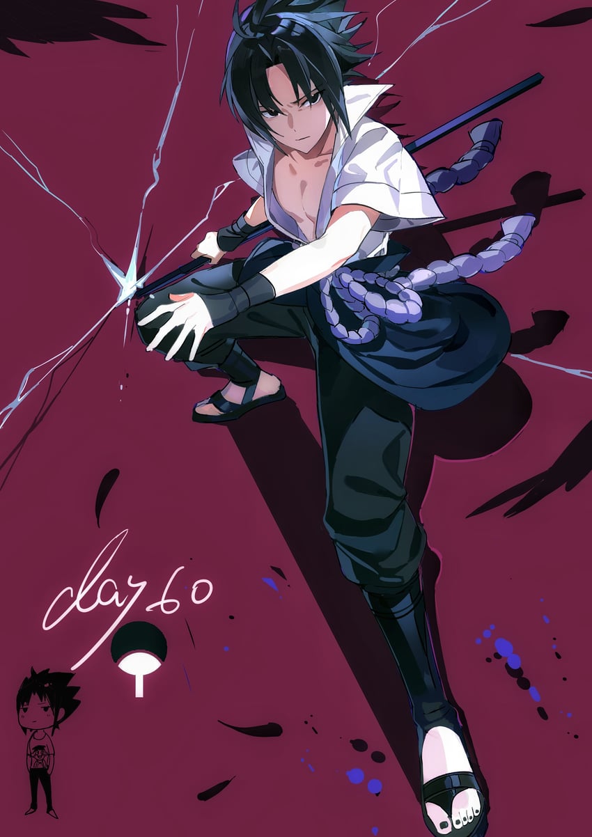 uchiha sasuke (naruto and 1 more) drawn by poxiao_buff