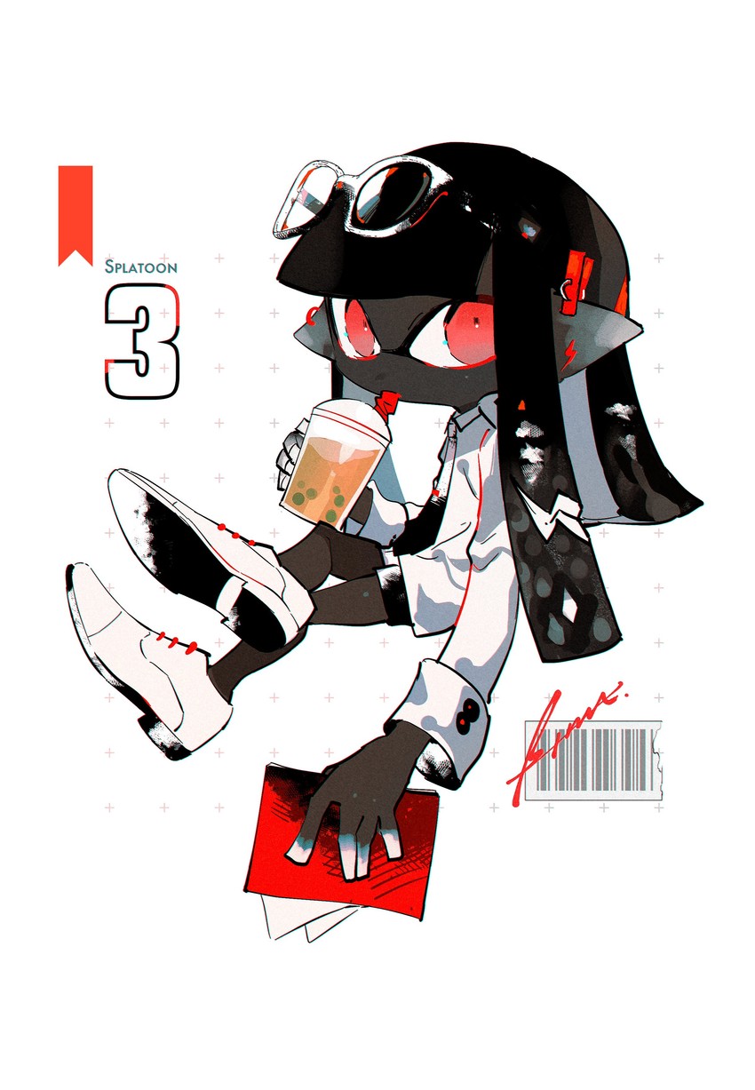 inkling player character and inkling girl (splatoon and 1 more) drawn by btmr_game