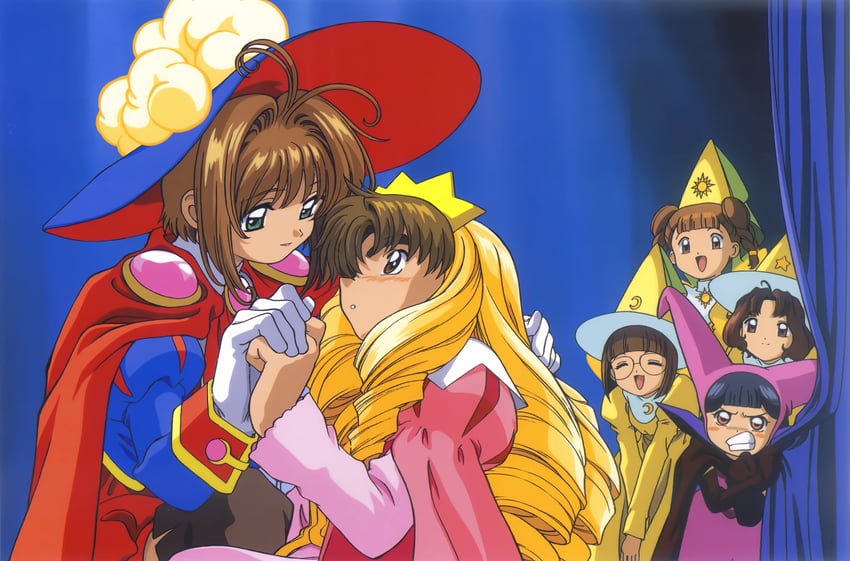 kinomoto sakura, li syaoran, li meiling, sasaki rika, yanagisawa naoko, and 1 more (cardcaptor sakura)