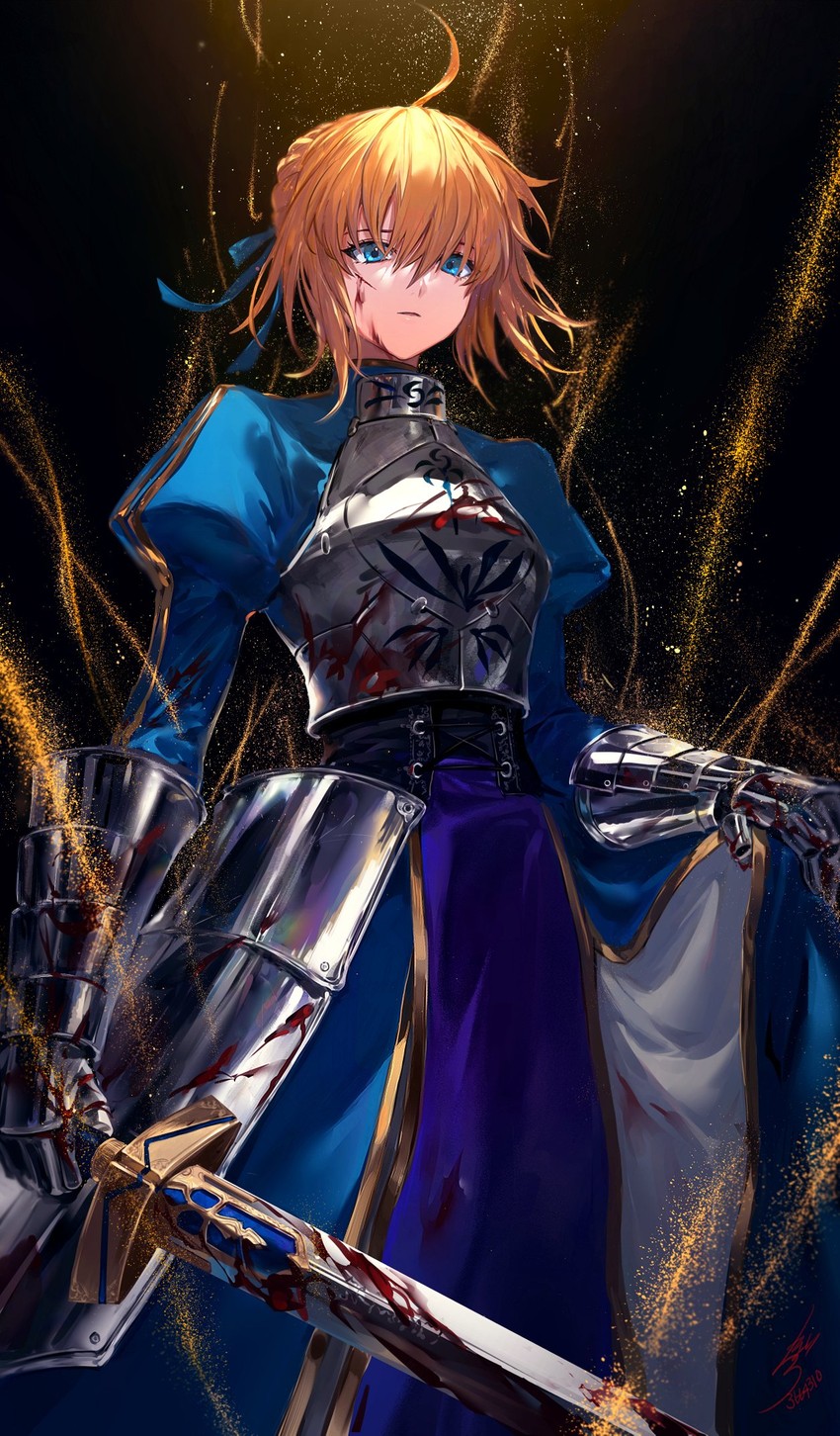 artoria pendragon and saber (fate and 1 more) drawn by hoojiro