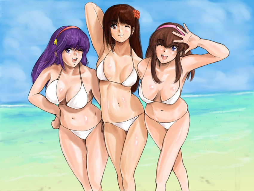 asamiya athena, hitomi, and lei fang (the king of fighters and 1 more) drawn by shu-z