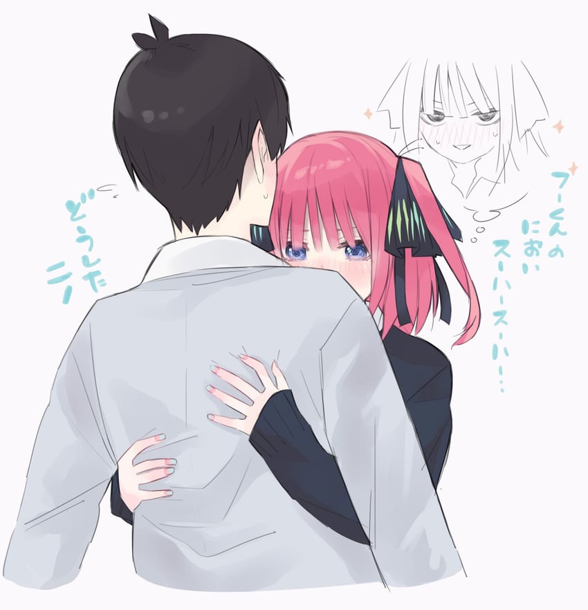 nakano nino and uesugi fuutarou (go-toubun no hanayome) drawn by george_man