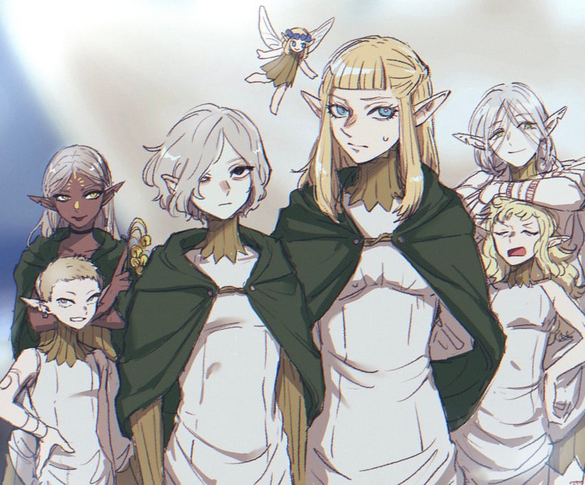 mithrun, fleki, lycion, cithis, pattadol, and 1 more (dungeon meshi) drawn by vilihiliv