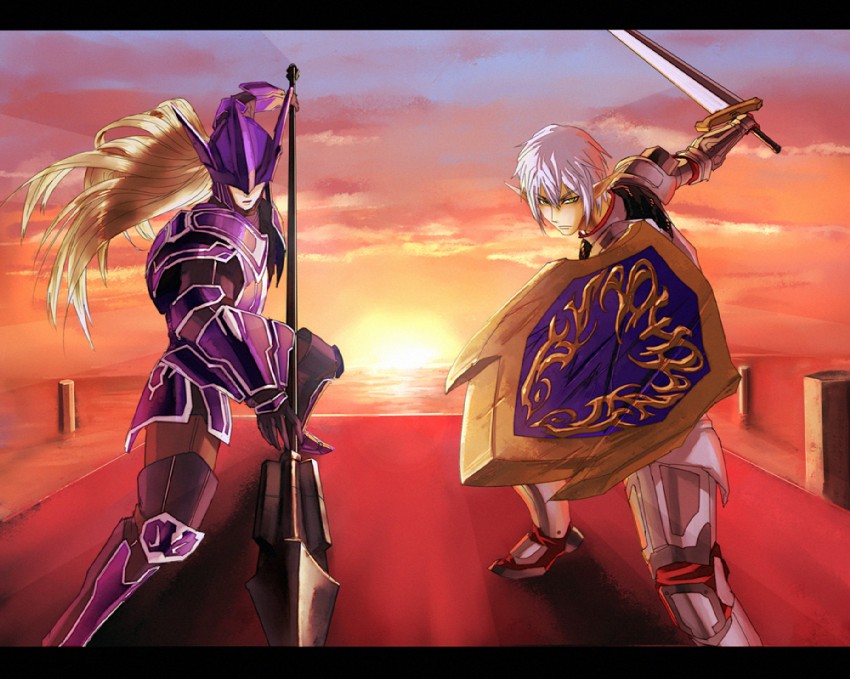 paladin, buront, dragoon, and ryu-san (touhou and 3 more) drawn by wiku