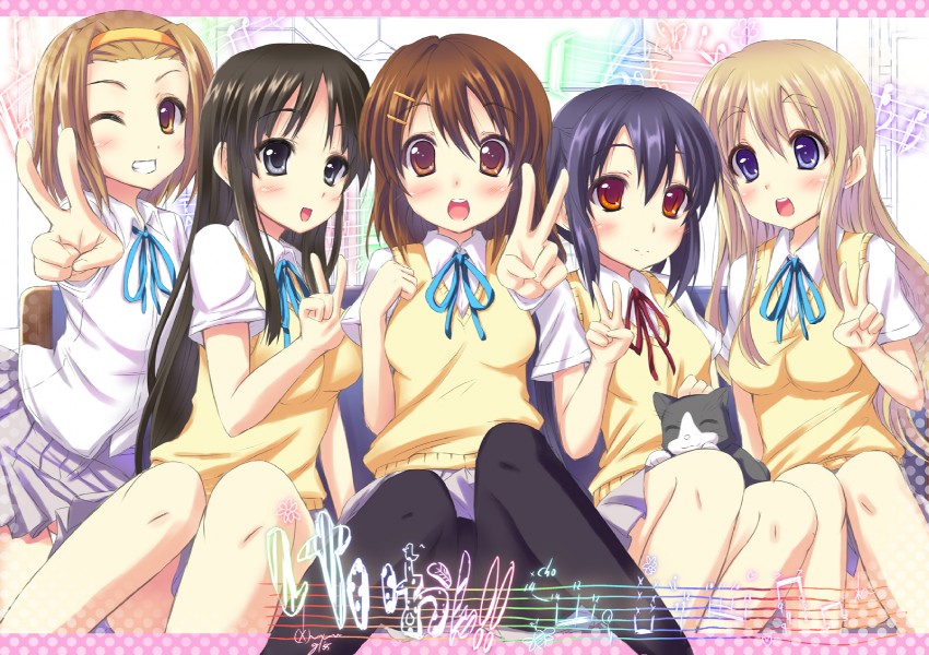 akiyama mio, nakano azusa, hirasawa yui, tainaka ritsu, and kotobuki tsumugi (k-on!) drawn by kamishiro_ryuu
