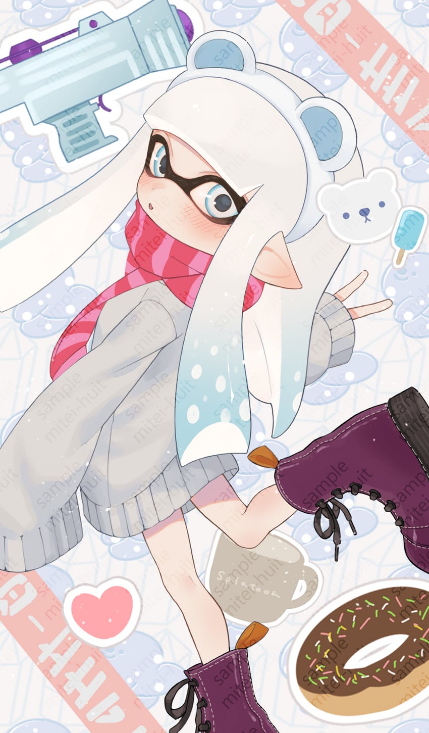 inkling player character and inkling girl (splatoon) drawn by oekk_8