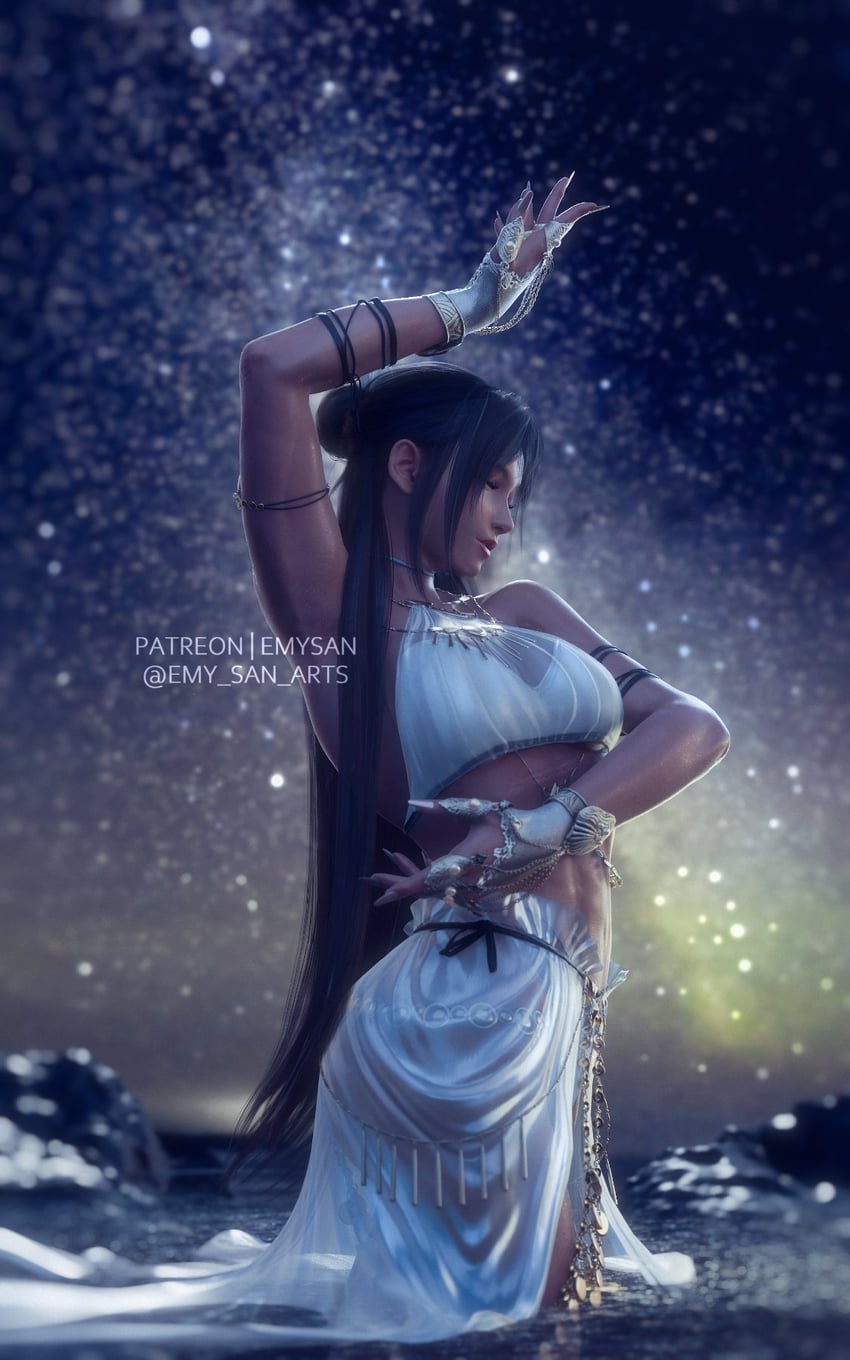 tifa lockhart (final fantasy and 2 more) drawn by emy-san