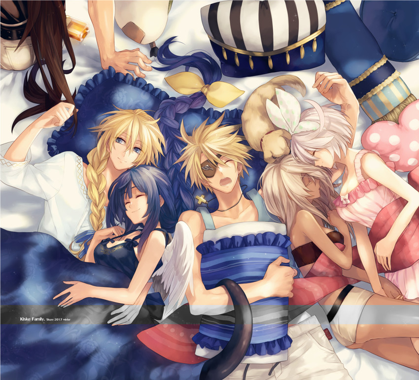 dizzy, ramlethal valentine, elphelt valentine, sol badguy, ky kiske, and 2 more (guilty gear and 1 more) drawn by maka_(morphine)