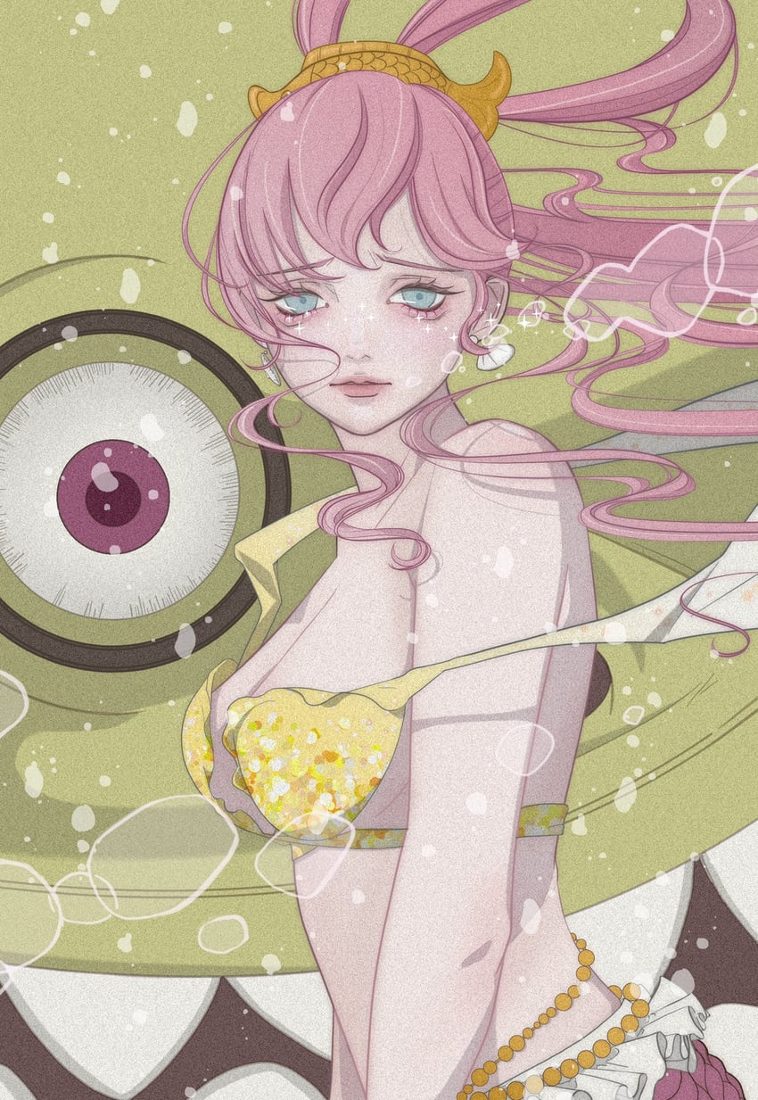 shirahoshi and sea king (one piece) drawn by sskw_mm