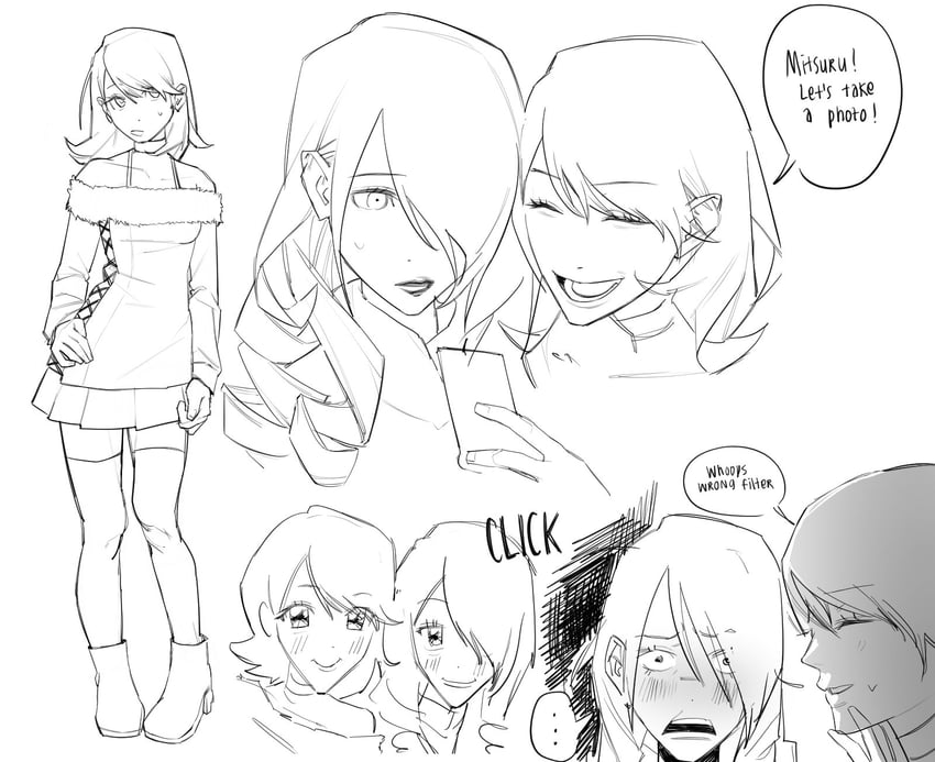 takeba yukari and kirijou mitsuru (persona and 2 more) drawn by yammichuu
