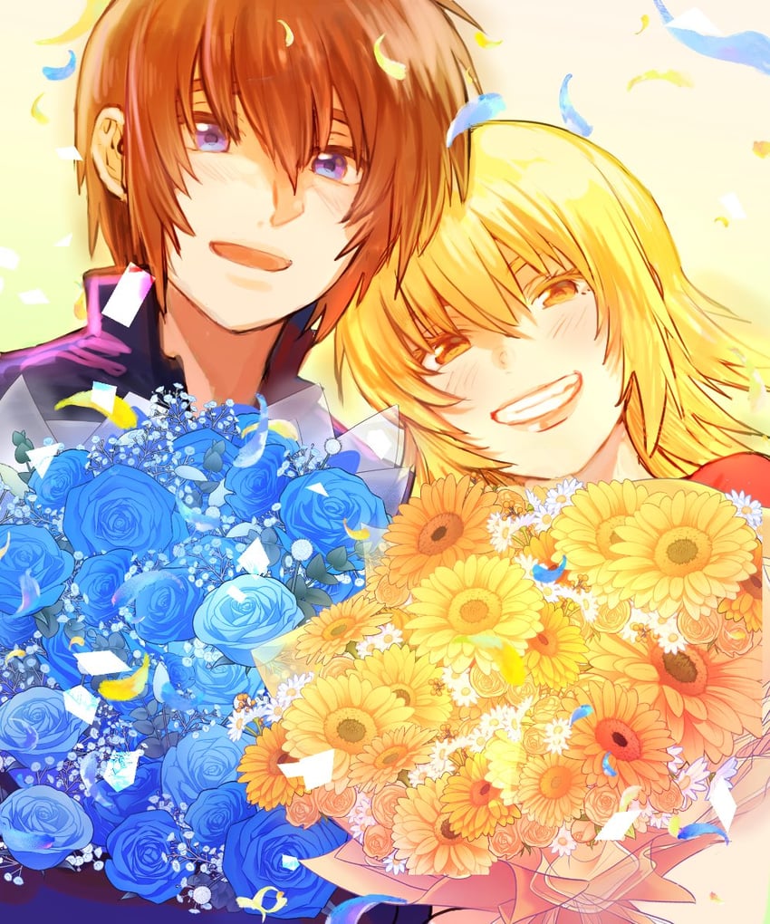 cagalli yula athha and kira yamato (gundam and 1 more) drawn by kimi88407604