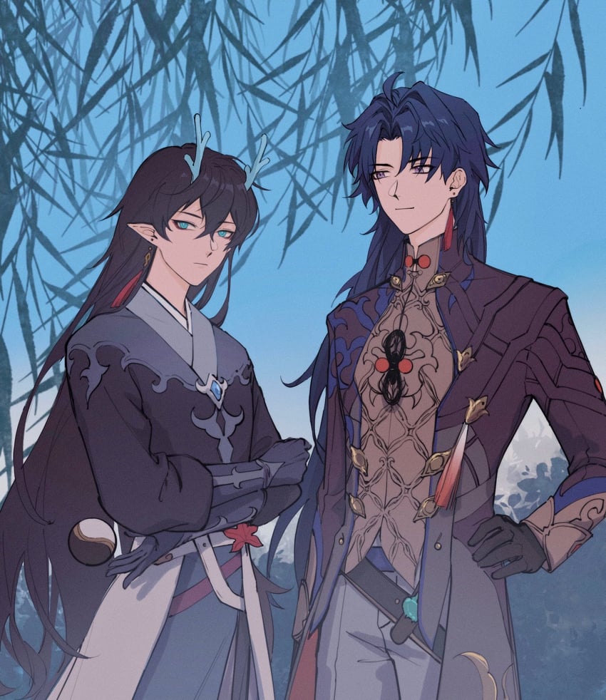 dan heng, blade, and dan feng (honkai and 1 more) drawn by lilibei123