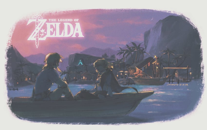 link and princess zelda (the legend of zelda and 1 more) drawn by kchang57