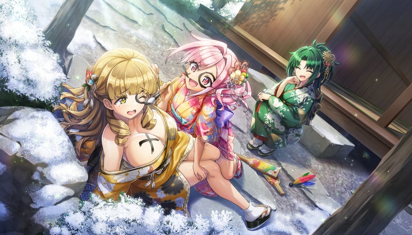ayato utae, harunami anri, and urami kana (dolphin wave) drawn by ootomo_takuji