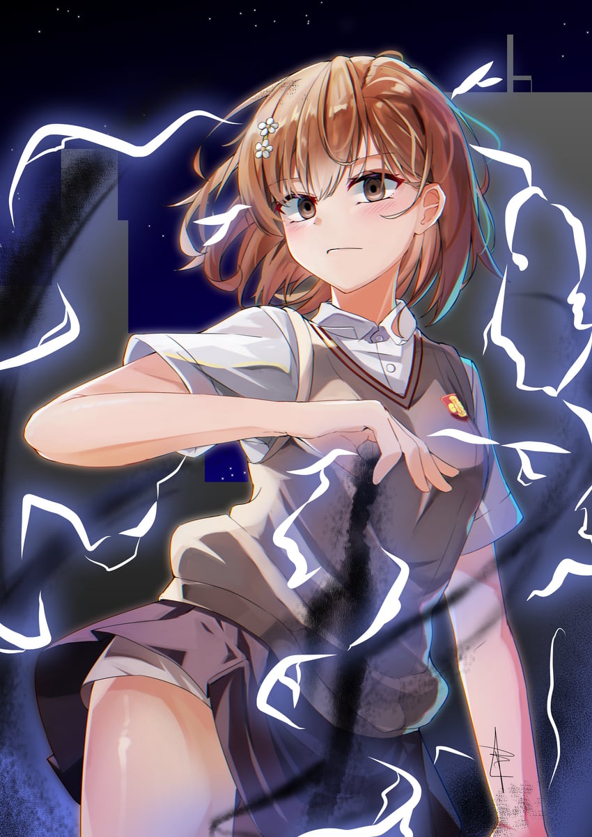 misaka mikoto (toaru majutsu no index and 1 more) drawn by lichael