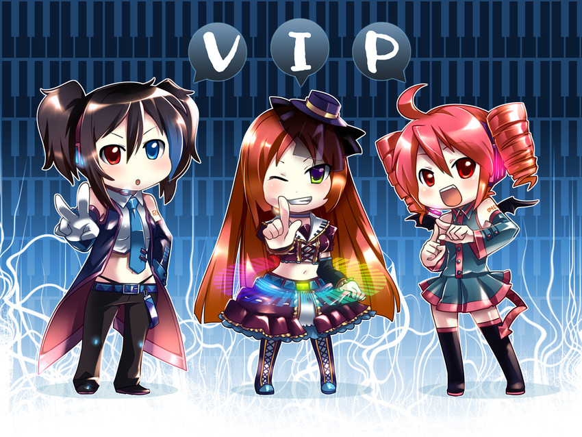 kasane teto, yokune ruko, and namine ritsu (utau) drawn by caffein
