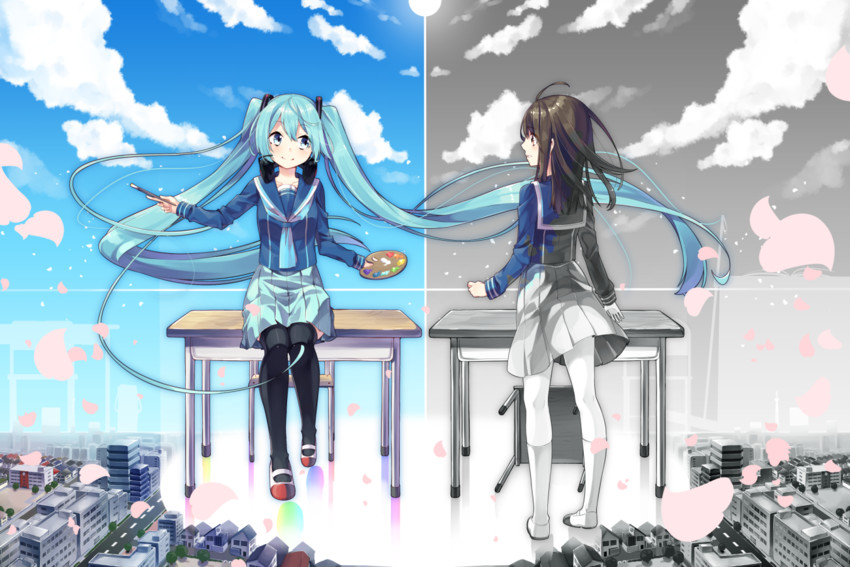 hatsune miku (original and 1 more) drawn by sakuragi_ren