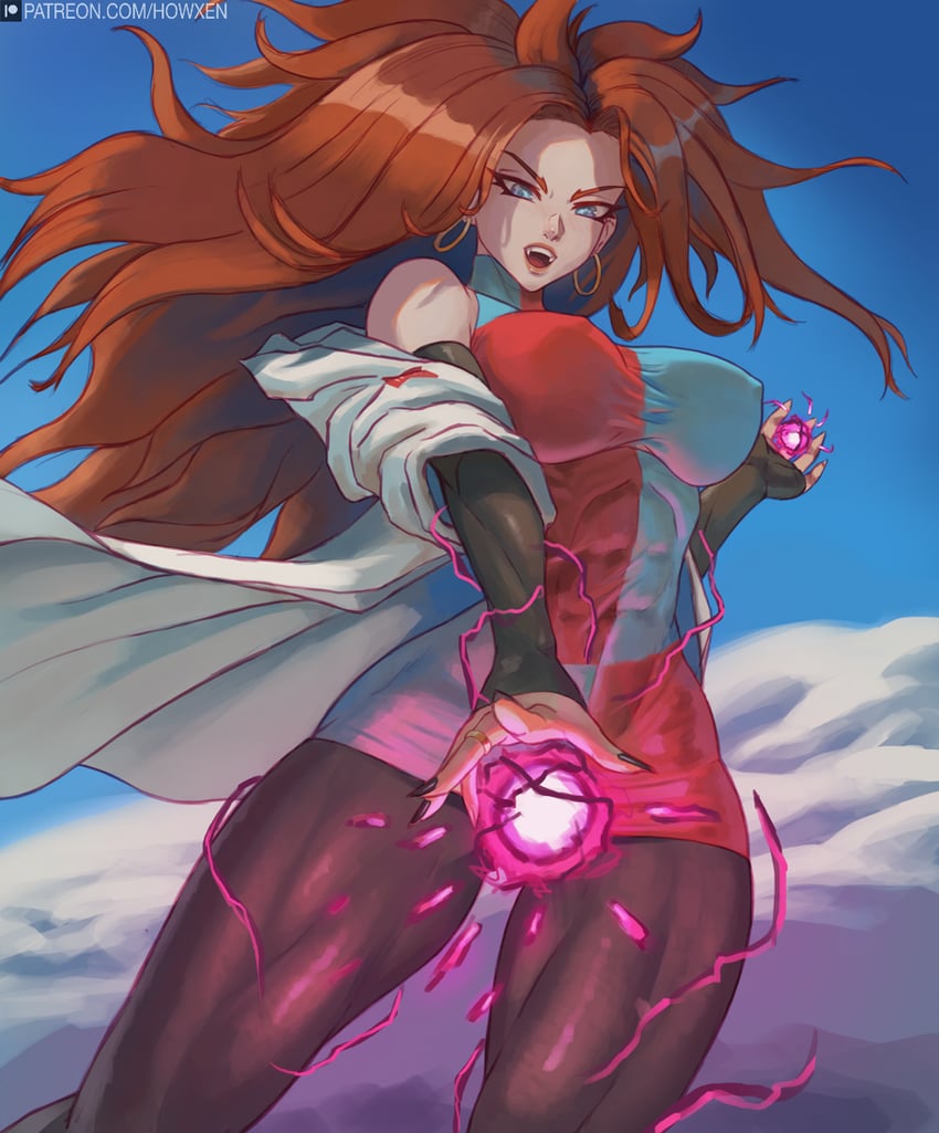 android 21 (dragon ball and 1 more) drawn by howxen